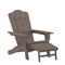Merrick Lane Nassau Adirondack Chair with Cup Holder and Pull Out Ottoman, All-Weather HDPE Indoor/Outdoor Lounge Chair